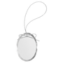 3.25" Clear Oval Glass Ornament with Silver String