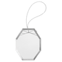 3.75" Clear Octagon Glass Ornament with Silver String
