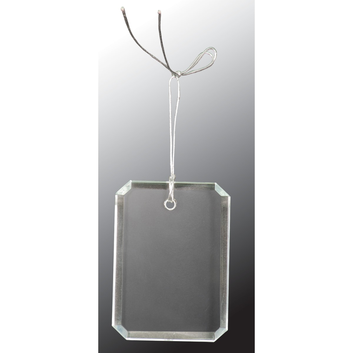 3" Crystal Rectangle Clipped Corner Ornament