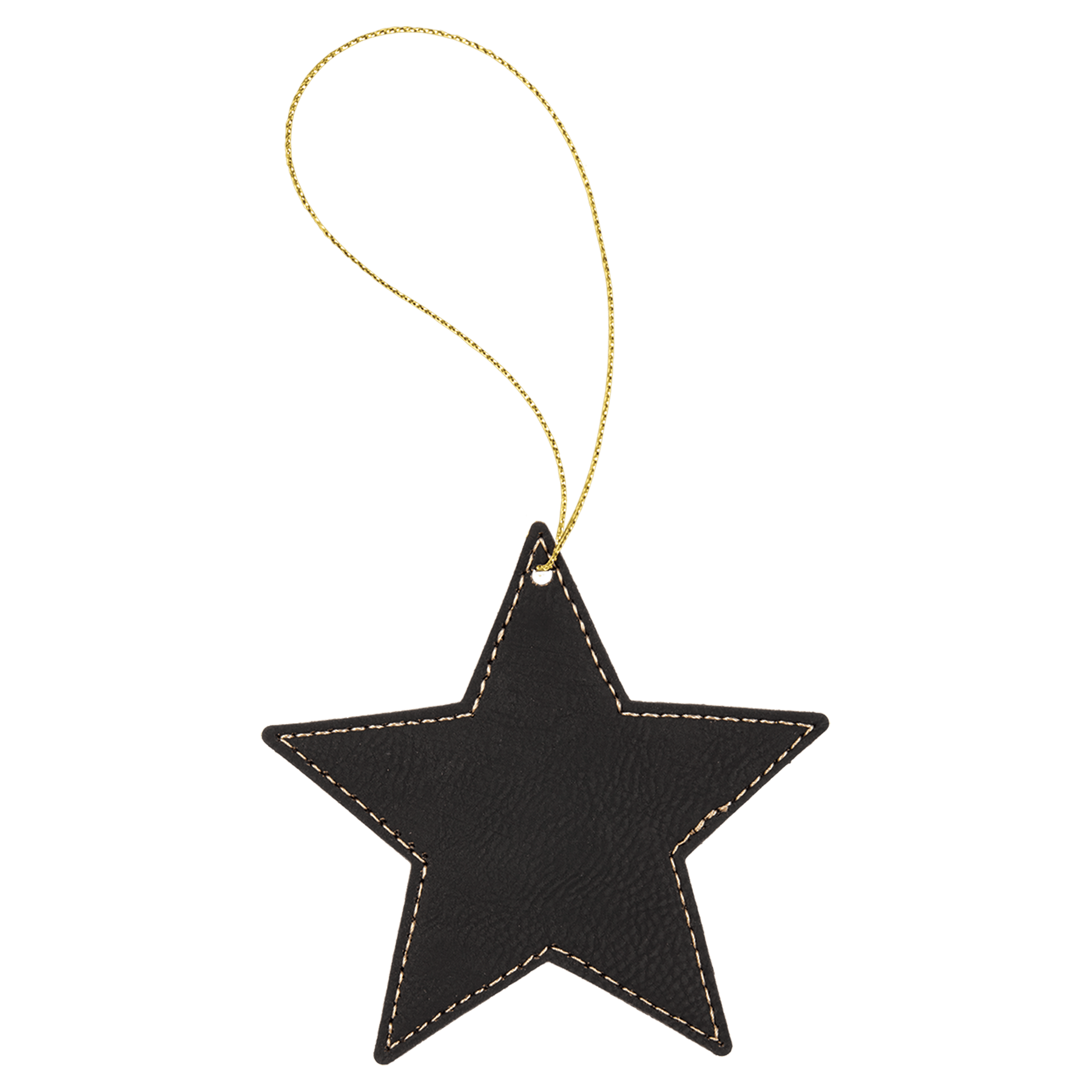 Leatherette Star Ornament with String - OL04