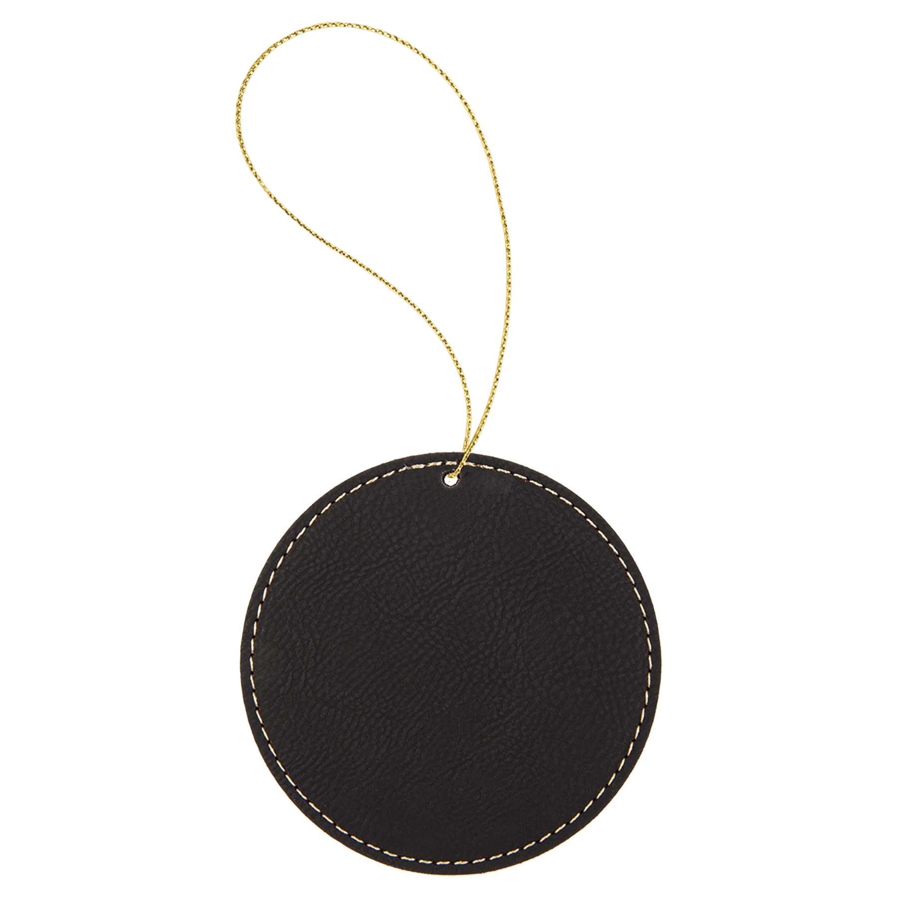 Round Leatherette Ornament with String - OL01