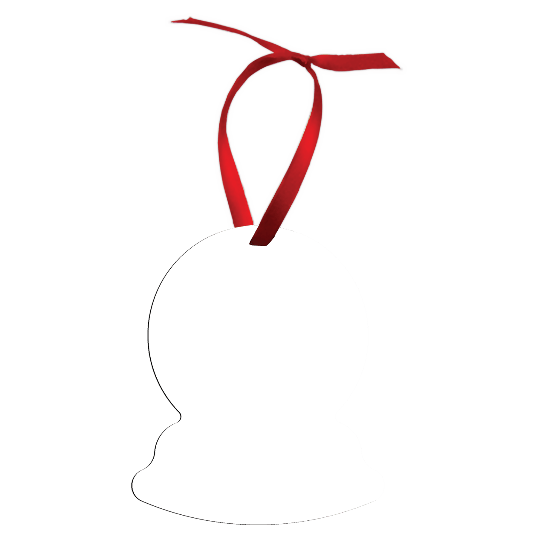 3.75" x 3" 2 Sided Gloss White Aluminum Snow Globe Ornament