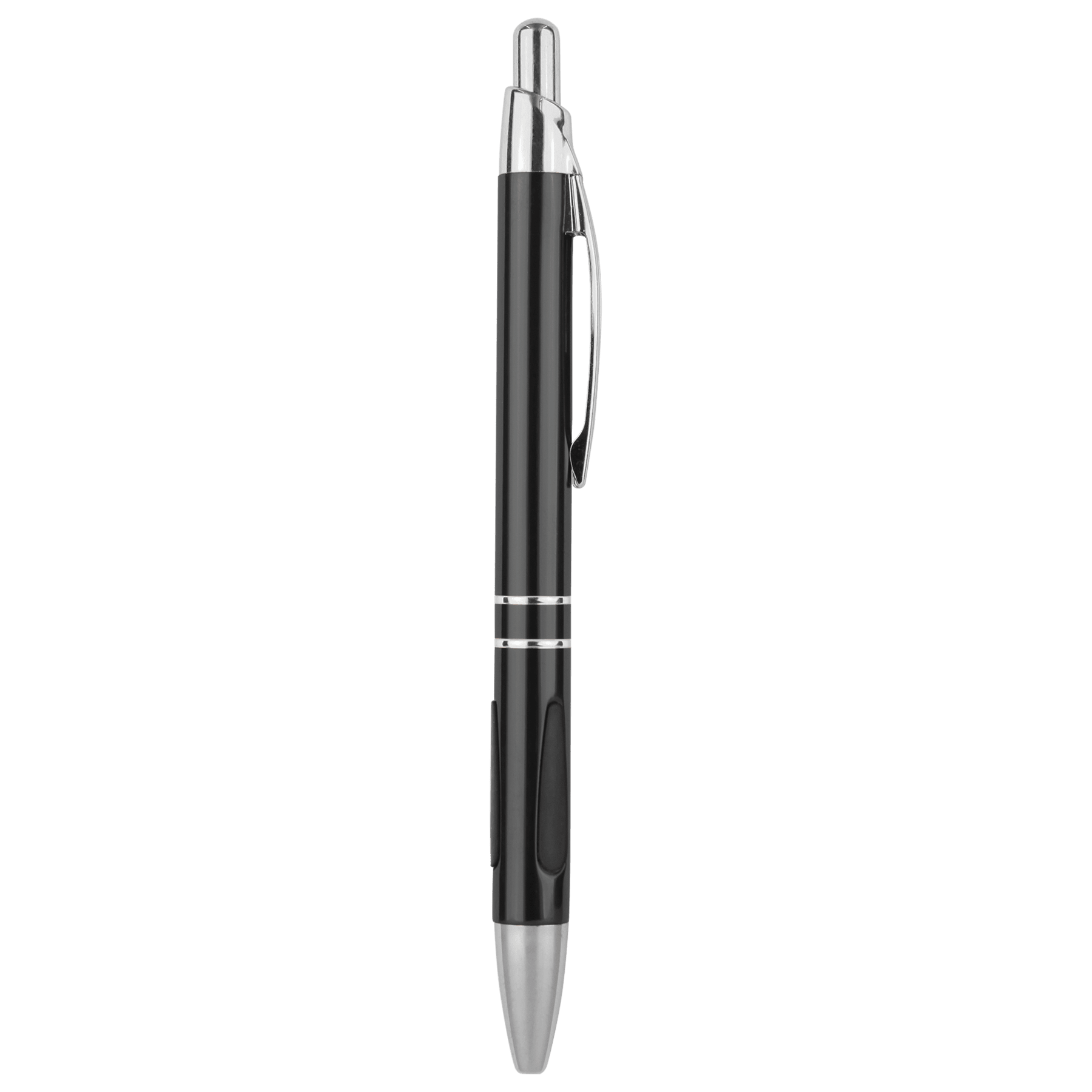 Black with Silver Trim Pen with Gripper