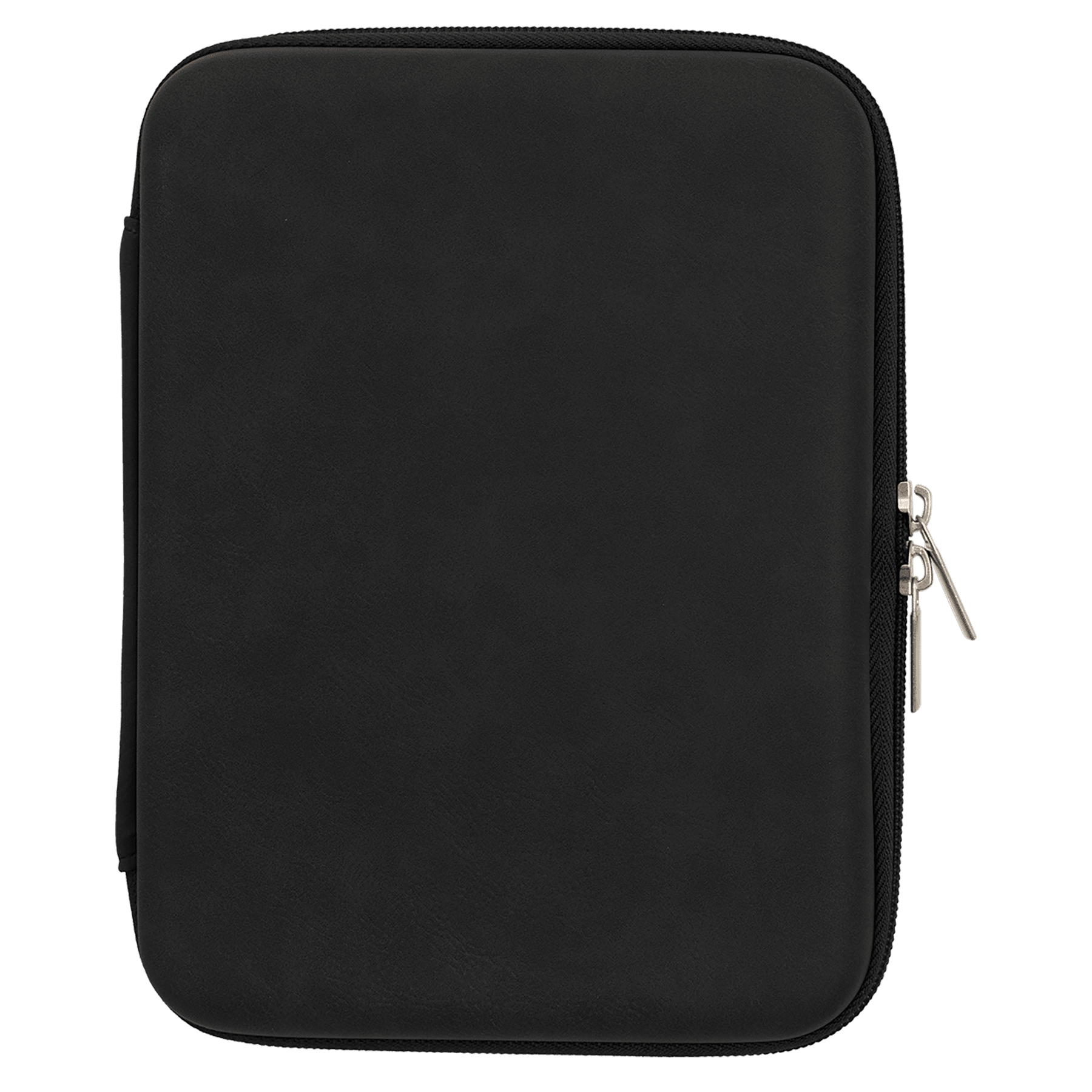 8.5" x 6" x 1.75" Black/Silver Leatherette Cord Case