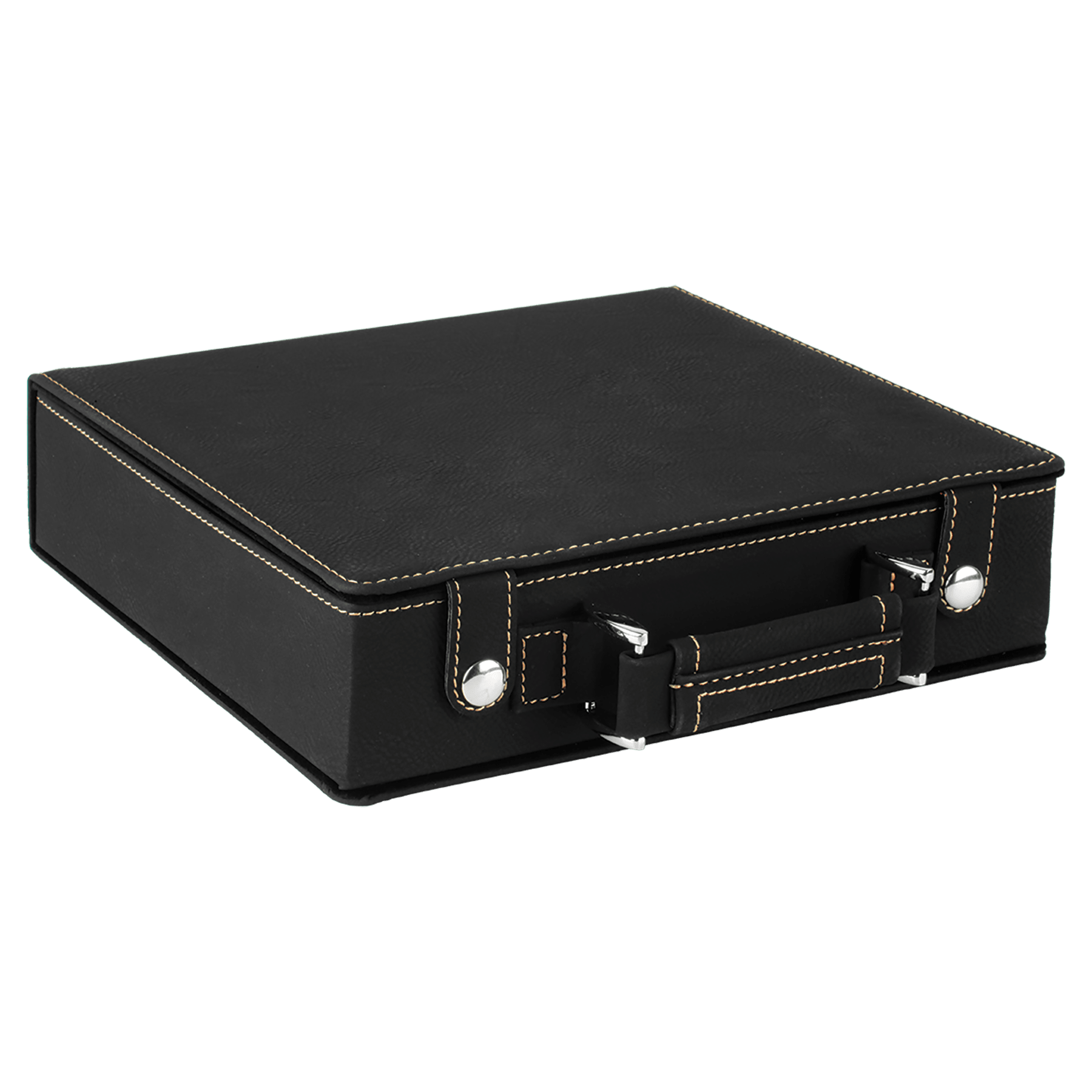 Black/Gold Leatherette 100 Chip Poker Set