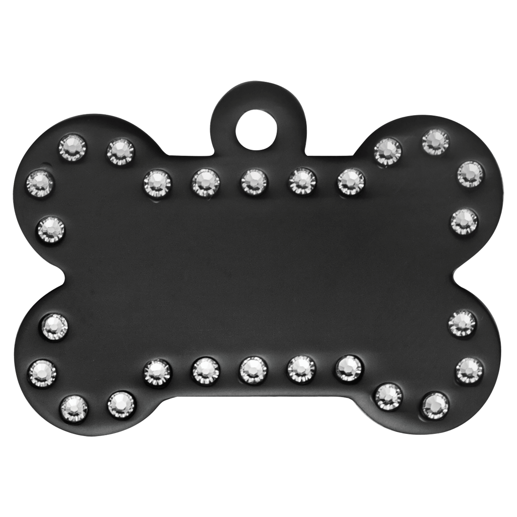 Black Anodized Aluminum Swarovski Bling Bone with Tab