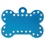 1.5" x 1" Blue Anodized Aluminum Swarovski Bling Bone w/Tab