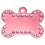 1.5" x 1" Pink Anodized Aluminum Swarovski Bling Bone w/Tab