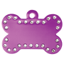 1.5" x 1" Purple Anodized Aluminum Swarovski Bling Bone