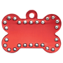 1.5" x 1" Red Anodized Aluminum Swarovski Bling Bone w/Tab