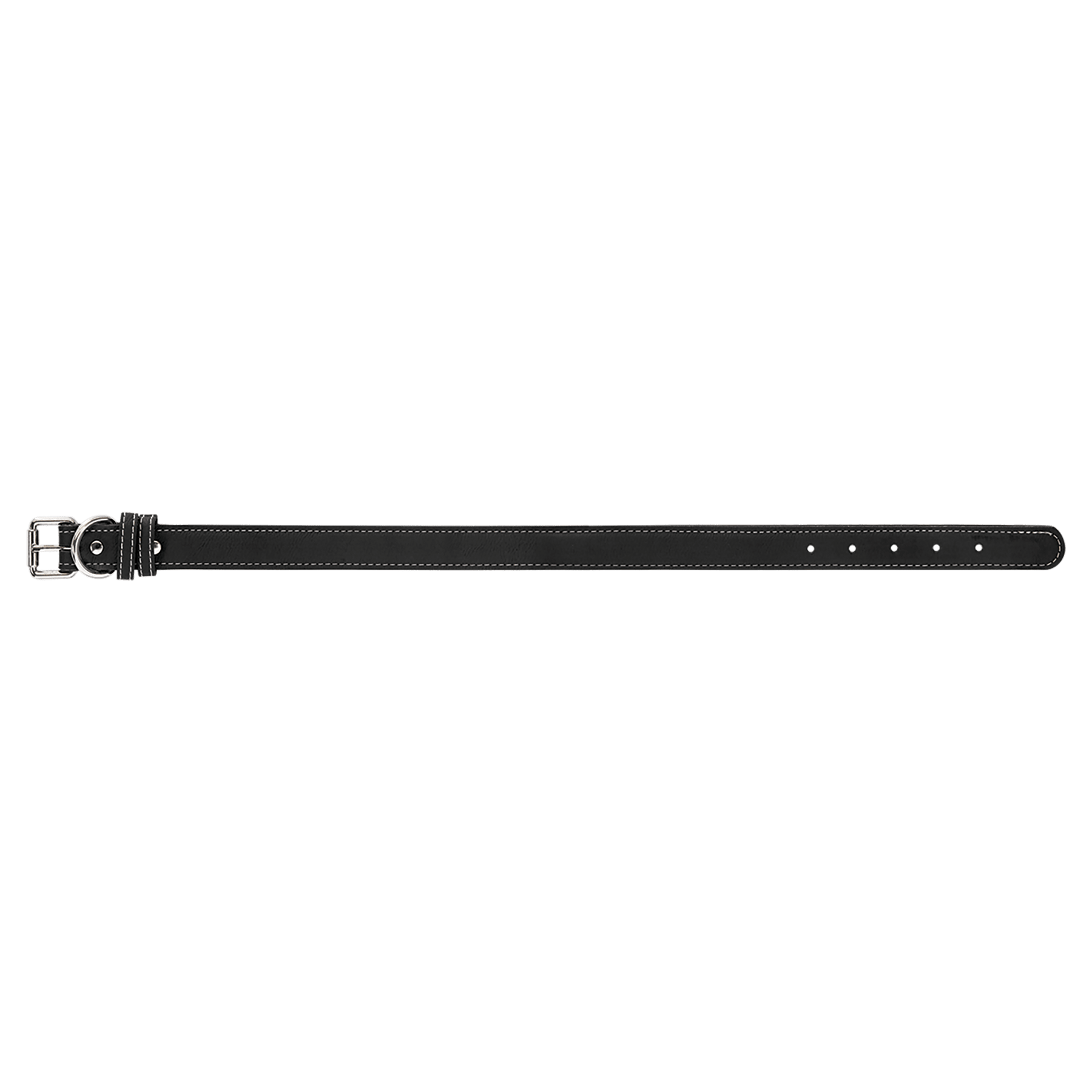 Large 23" x 1" Black/Silver Leatherette Dog Collar