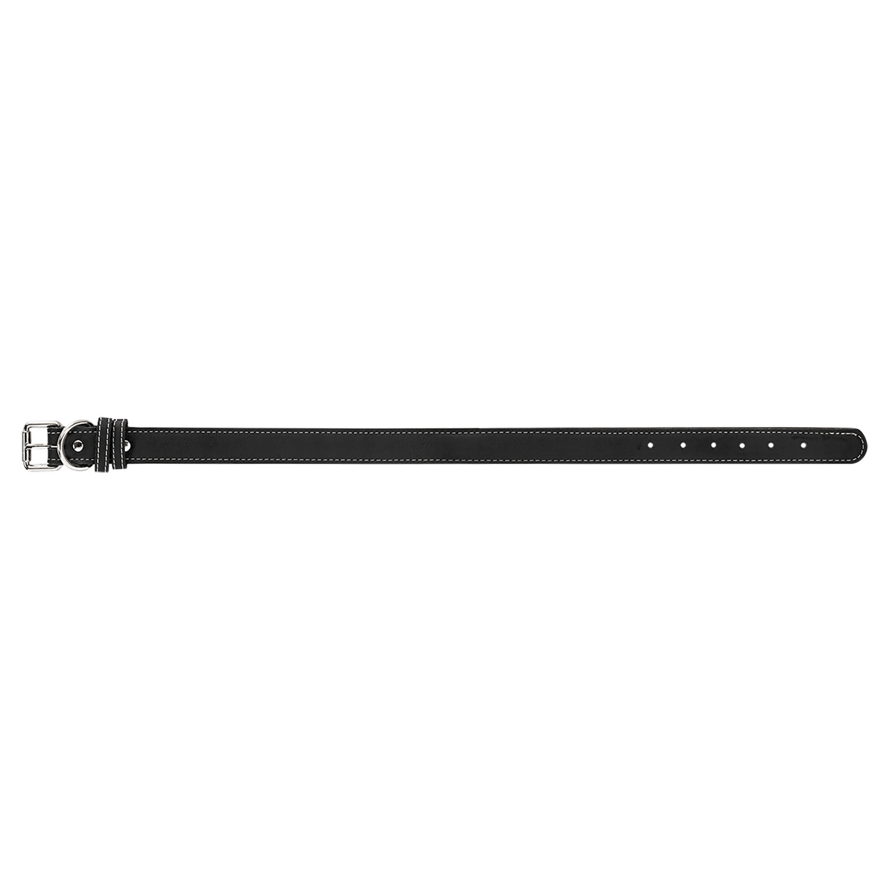 Extra Large 27" x 1.25" Black/Silver Leatherette Dog Collar