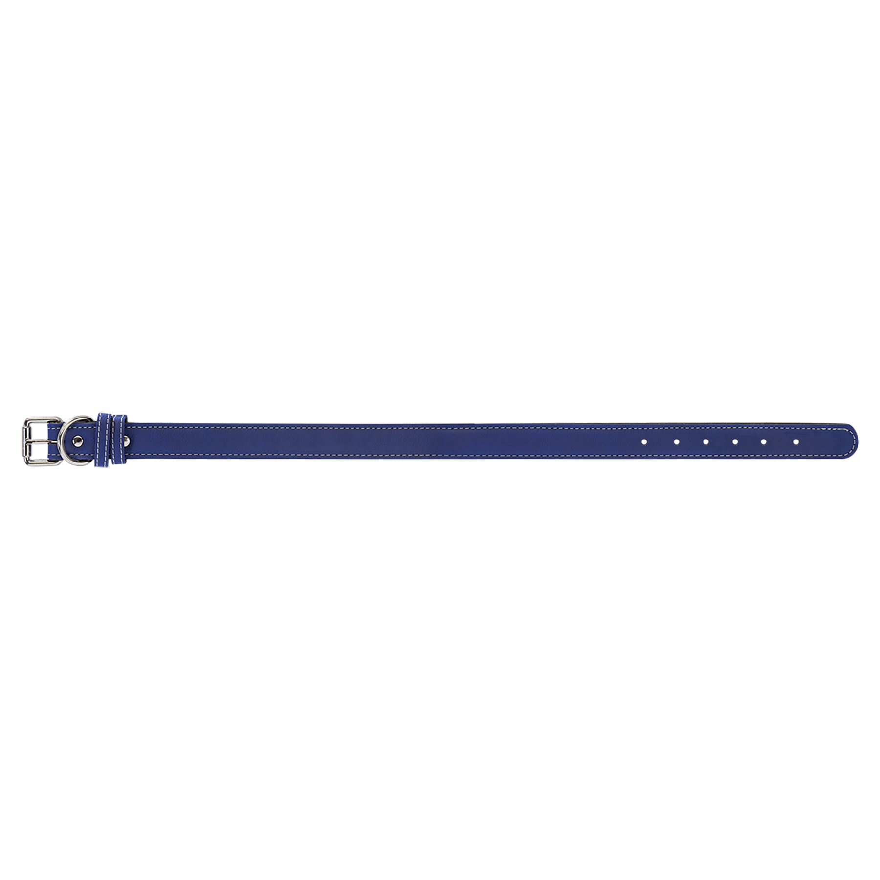 Extra Large 27" x 1.25" Blue/Silver Leatherette Dog Collar
