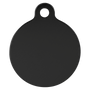 1" Black Anodized Aluminum Round Pet Tag with Tab
