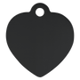 1" x 1" Black Anodized Aluminum Heart Pet Tag