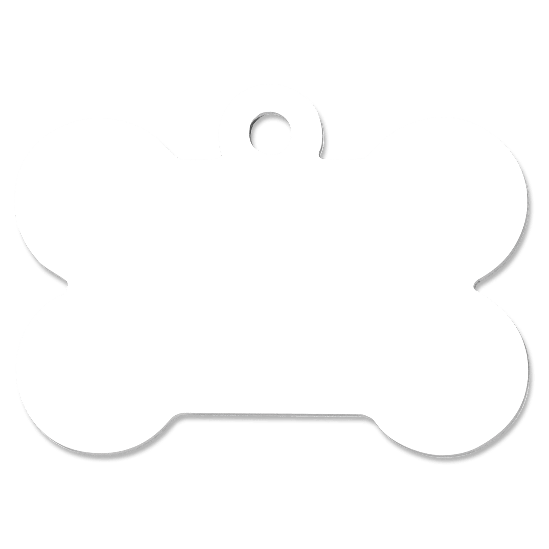 1.5" x 1" Sublimatable Gloss White Aluminim Bone Pet Tag