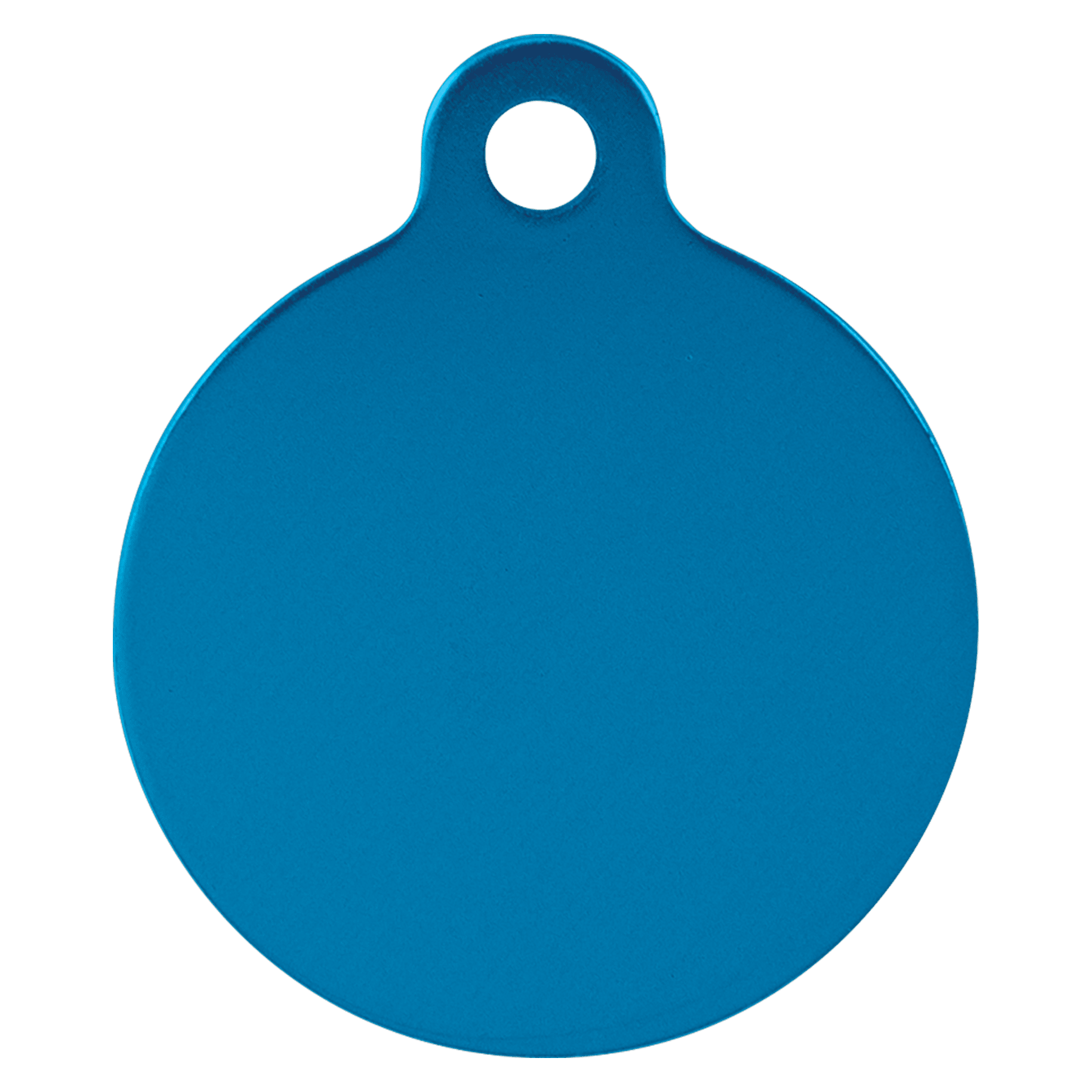 1" Blue Anodized Aluminum Round Pet Tag with Tab