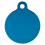1" Blue Anodized Aluminum Round Pet Tag with Tab