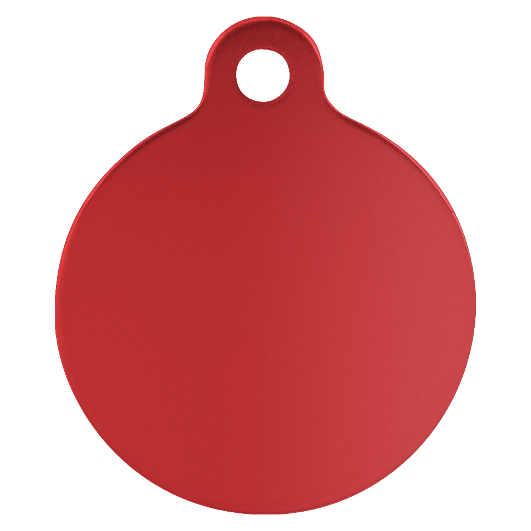 1" Red Anodized Aluminum Round Pet Tag with Tab