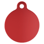 1" Red Anodized Aluminum Round Pet Tag with Tab