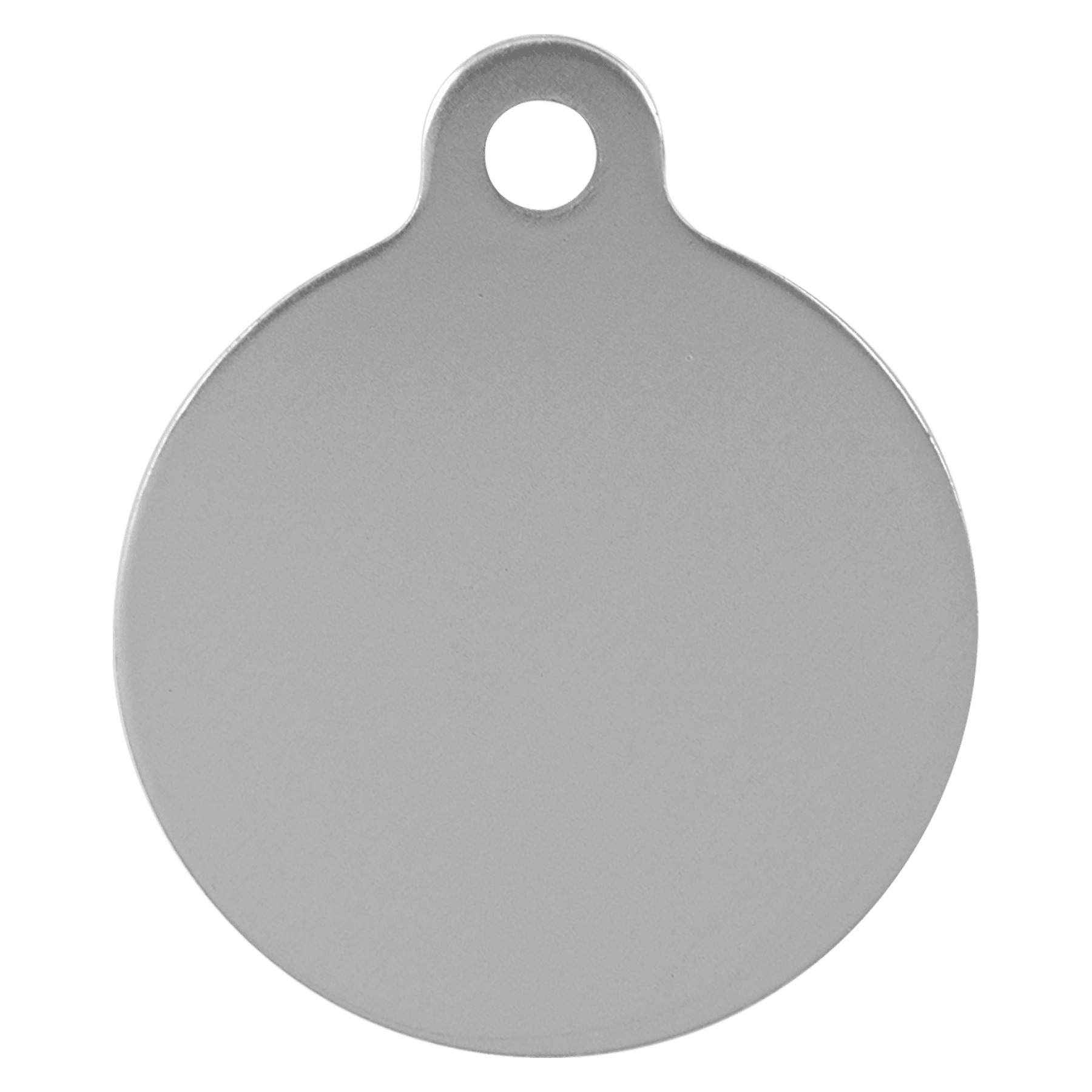 1" Silver Anodized Aluminum Round Pet Tag with Tab