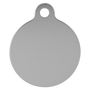 1" Silver Anodized Aluminum Round Pet Tag with Tab