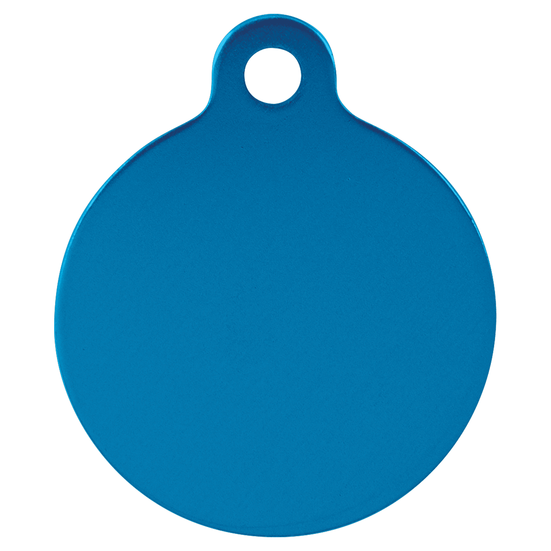 1.25" Blue Anodized Aluminum Round Pet Tag with Tab