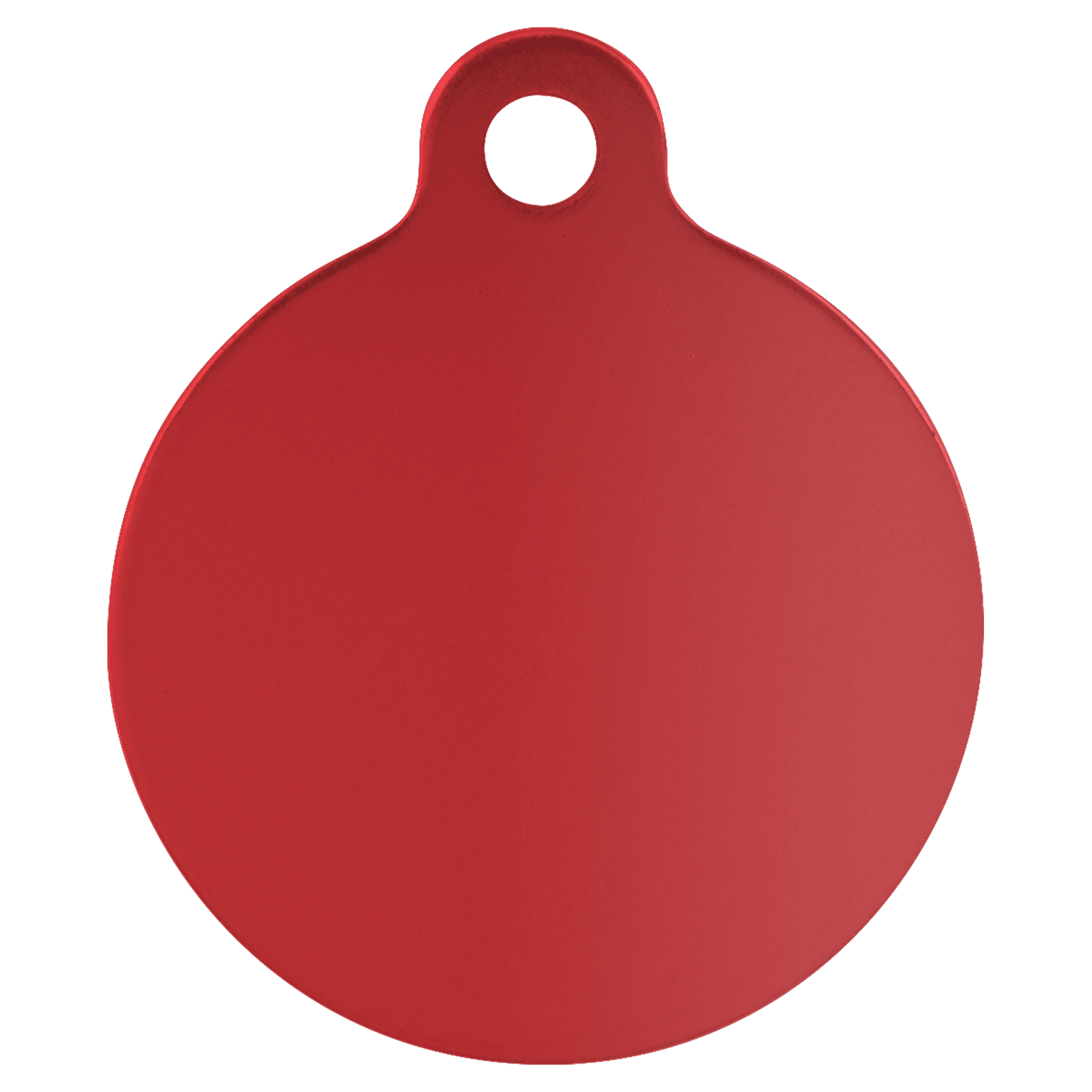 1.25" Red Anodized Aluminum Round Pet Tag with Tab