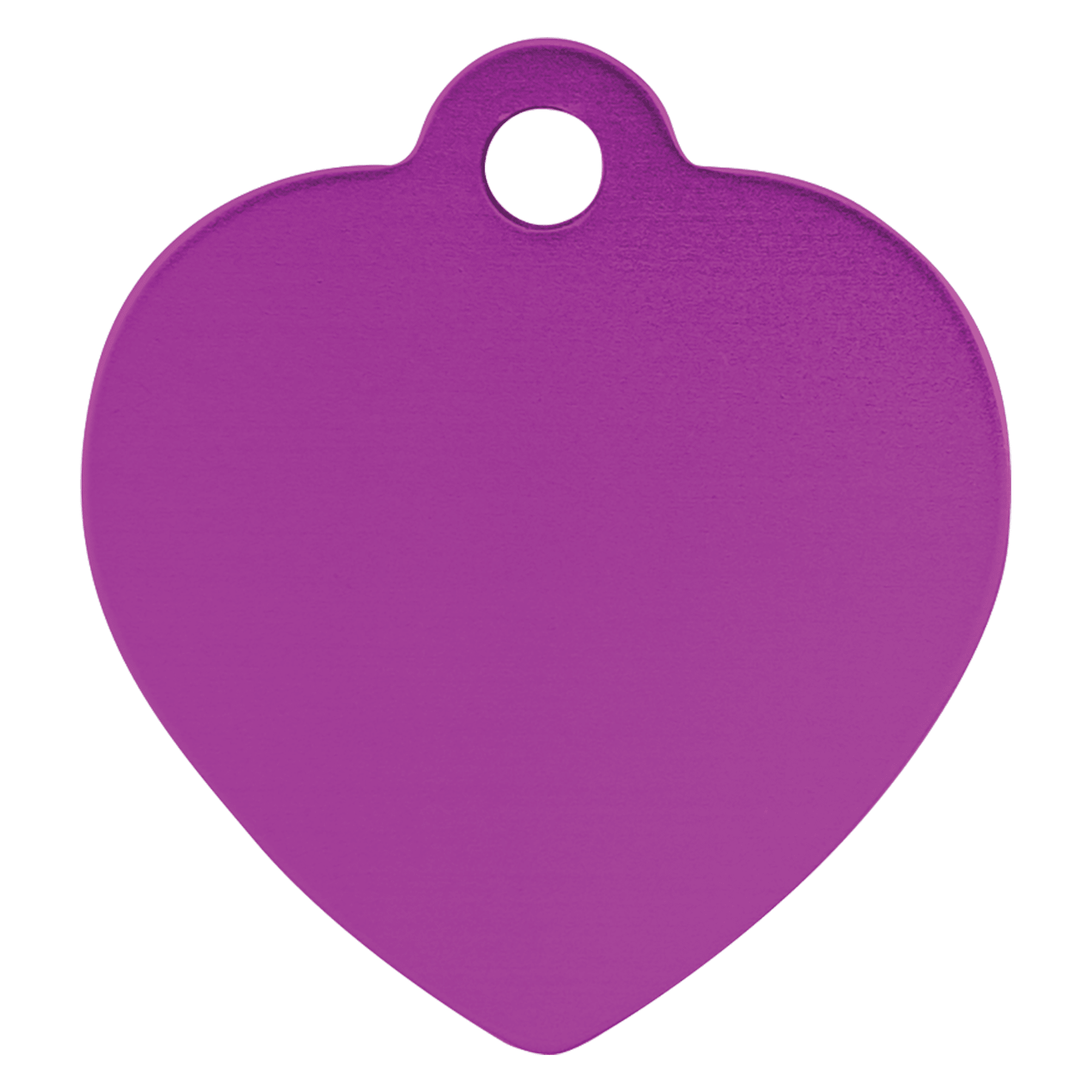 1" x 1" Purple Anodized Aluminum Heart Pet Tag