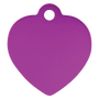 1" x 1" Purple Anodized Aluminum Heart Pet Tag