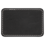 3" x 2" Rectangle Black/Silver Leatherette Patch w/Adhesive