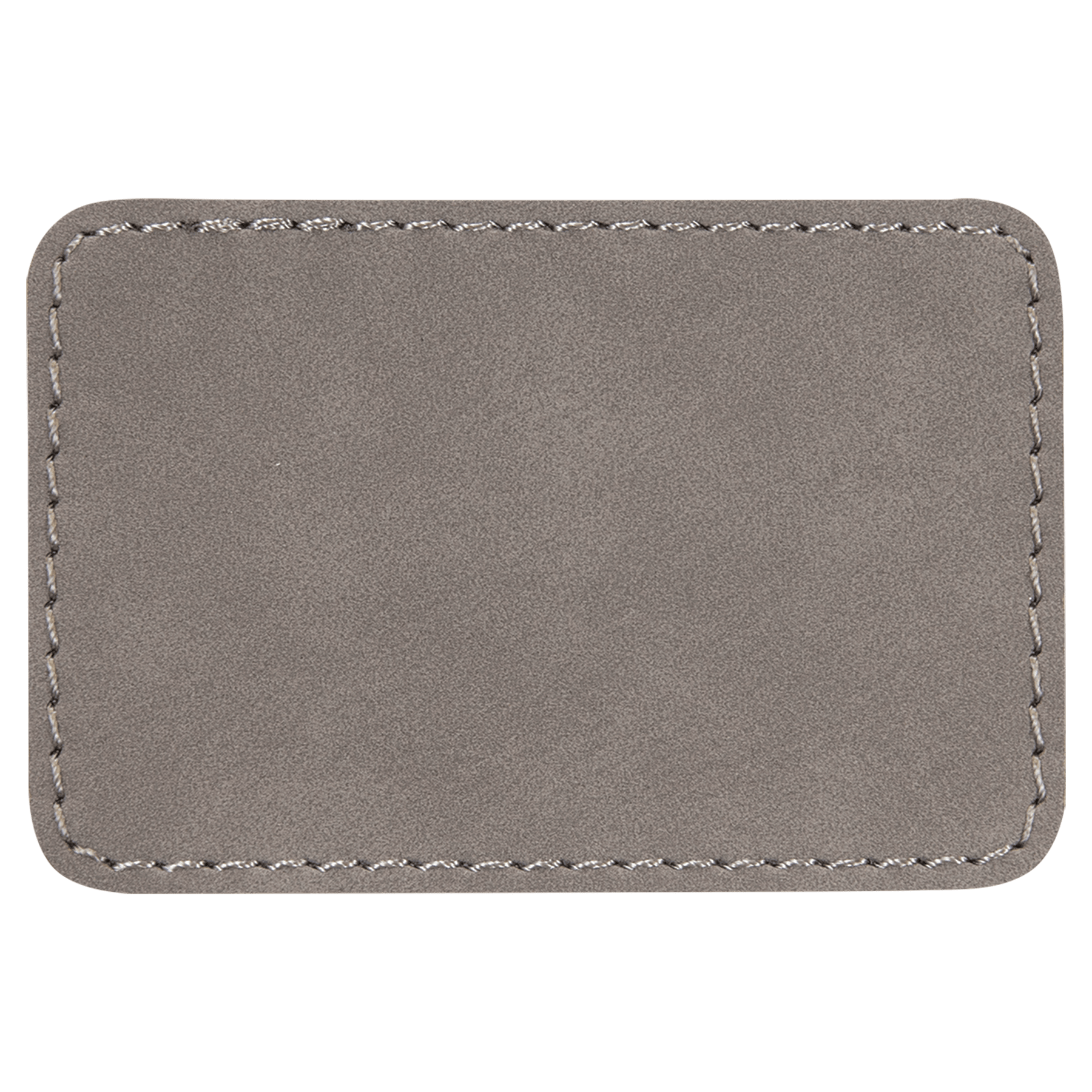 3" x 2" Rectangle Gray Leatherette Patch with Adhesive