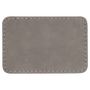3" x 2" Rectangle Gray Leatherette Patch with Adhesive