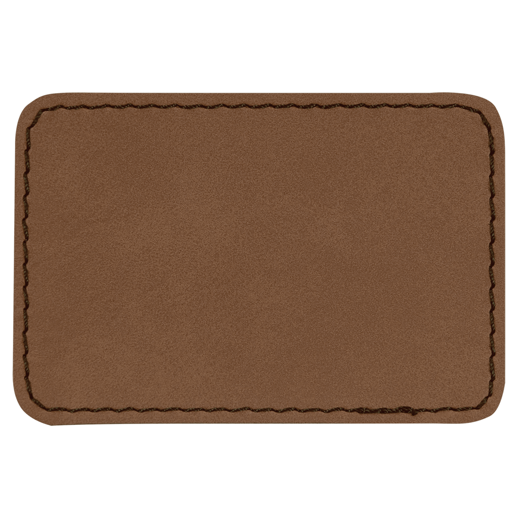 3" x 2" Rectangle Dark Brown Leatherette Patch with Adhesive