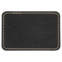 3" x 2" Rectangle Black/Gold Leatherette Patch with Adhesive