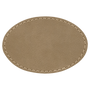 3" x 2" Oval Light Brown Leatherette Patch with Adhesive