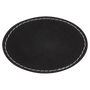 3" x 2" Oval Black/Silver Leatherette Patch with Adhesive
