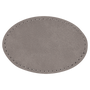 3" x 2" Oval Gray Leatherette Patch with Adhesive
