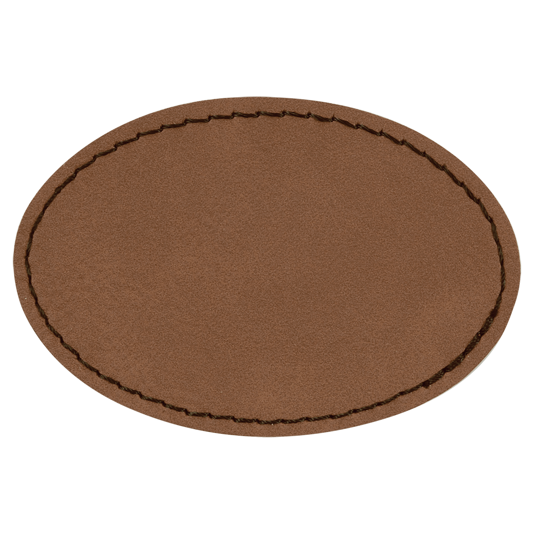 3" x 2" Oval Dark Brown Leatherette Patch with Adhesive