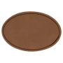 3" x 2" Oval Dark Brown Leatherette Patch with Adhesive