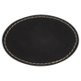 3" x 2" Oval Black/Gold Leatherette Patch with Adhesive