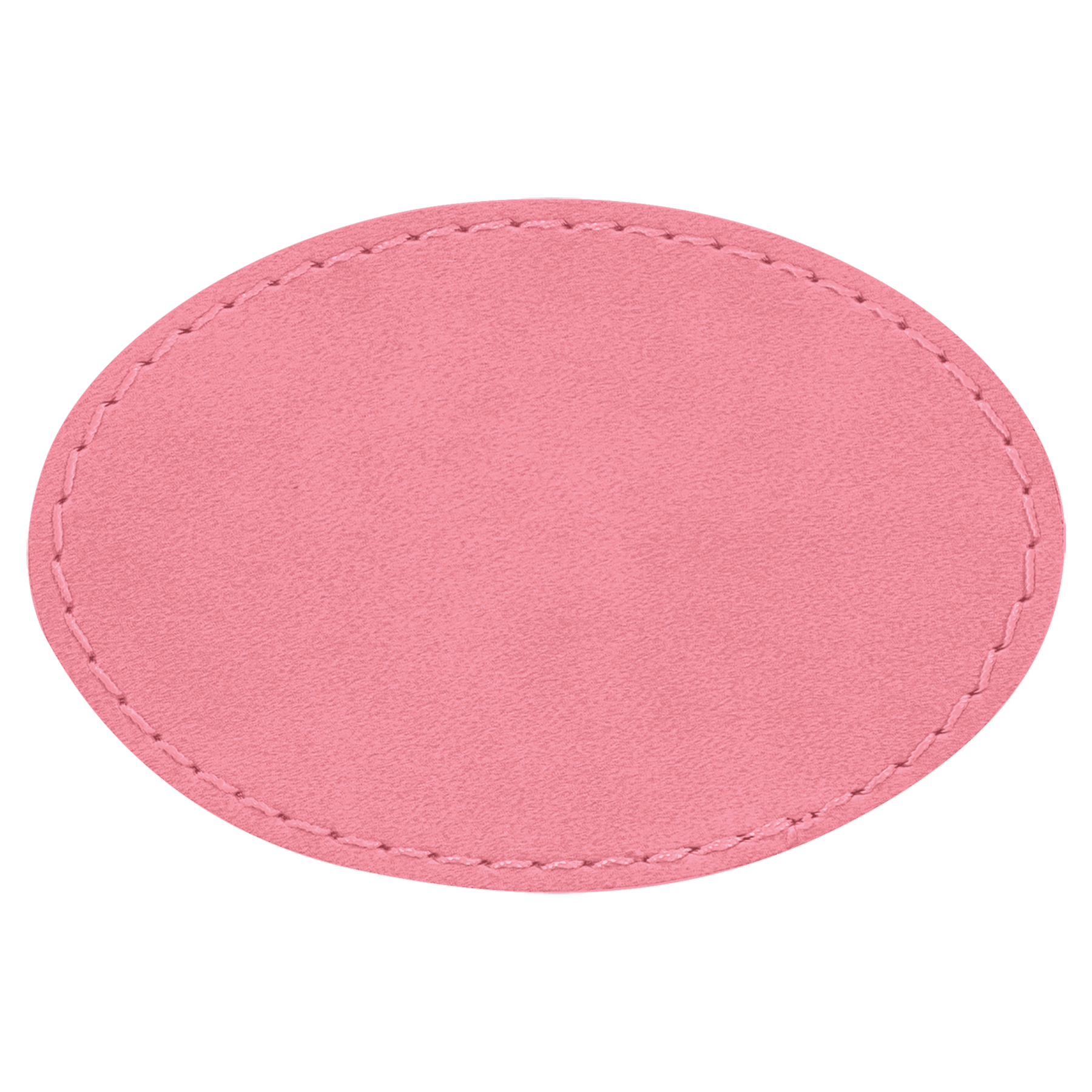 3" x 2" Oval Pink Leatherette Patch with Adhesive