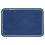 3" x 2" Rectangle Blue/Silver Leatherette Patch w/Adhesive