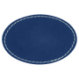 3" x 2" Oval Blue/Silver Leatherette Patch with Adhesive