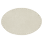3" x 2" Oval White Leatherette Patch with Adhesive