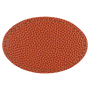 3" x 2" Oval Basketball Leatherette Patch with Adhesive