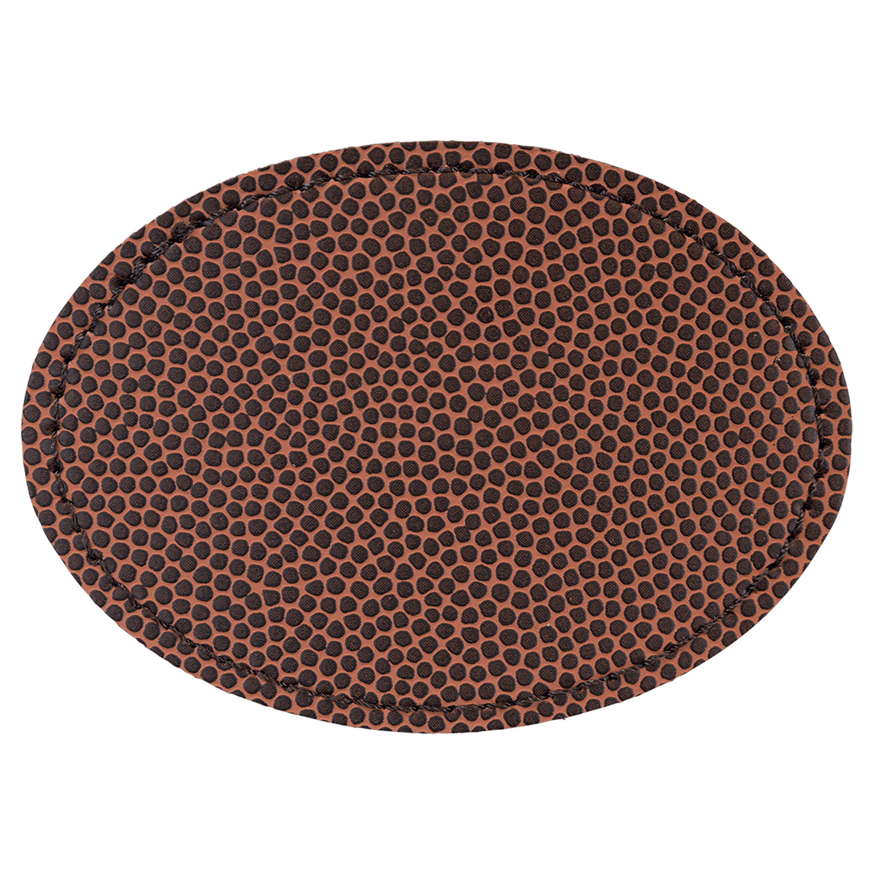 3.5" x 2.5" Oval Football Leatherette Patch with Adhesive