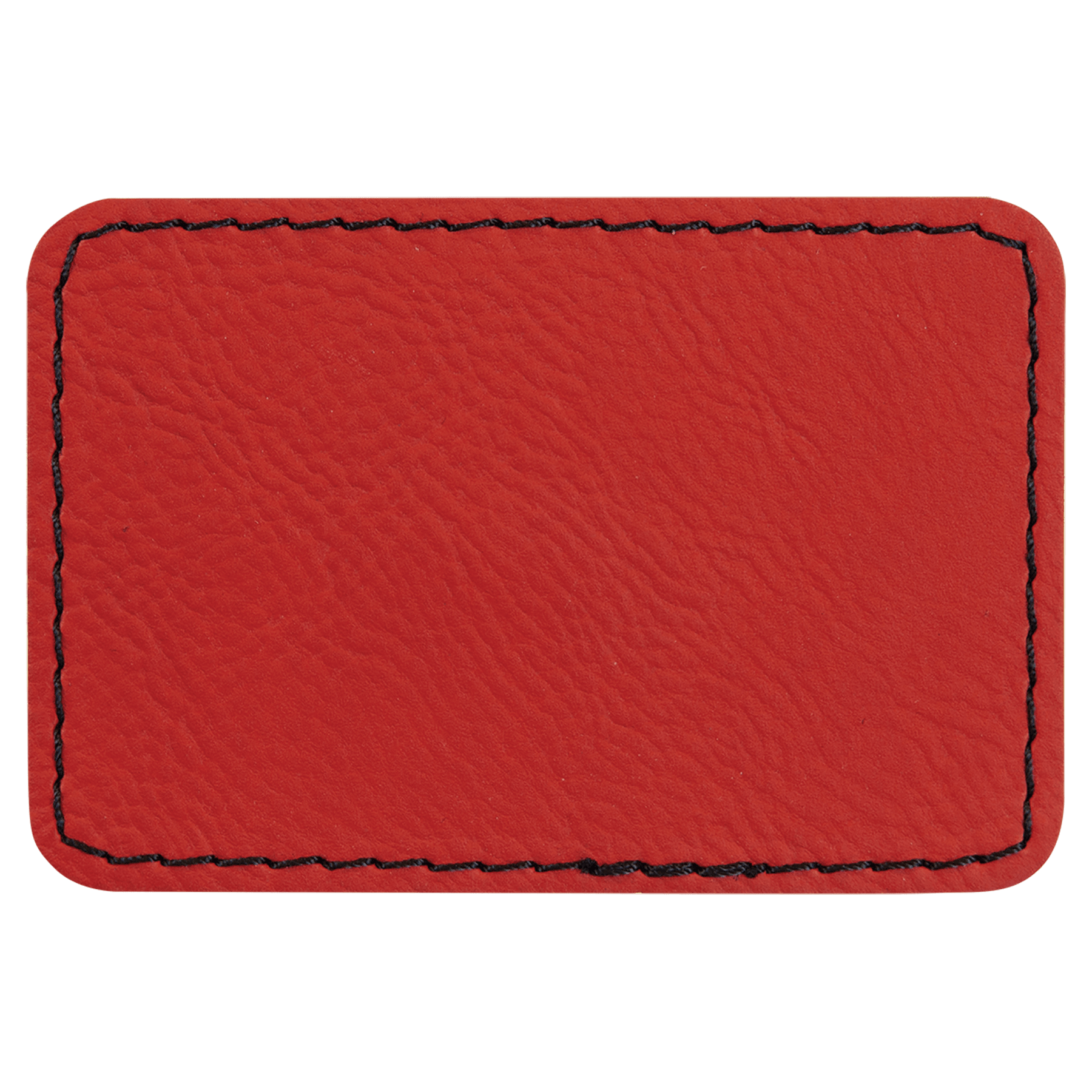 3" x 2" Rectangle Red Leatherette Patch with Adhesive