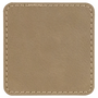 Square Light Brown Leatherette Patch with Adhesive