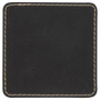 3" x 3" Square Black/Gold Leatherette Patch with Adhesive